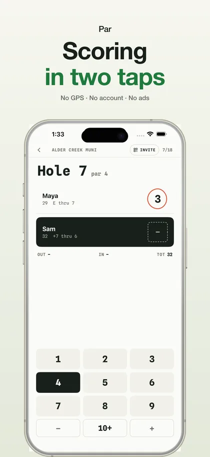 Par — Simple Score Keeper & Stats screenshot 1